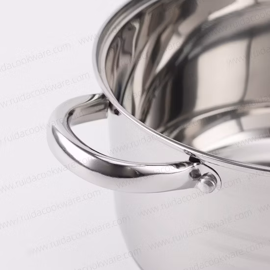 Pentola in acciaio inossidabile da 16 cm/18 cm/20 cm con coperchio in vetro a forma di G di alta qualità